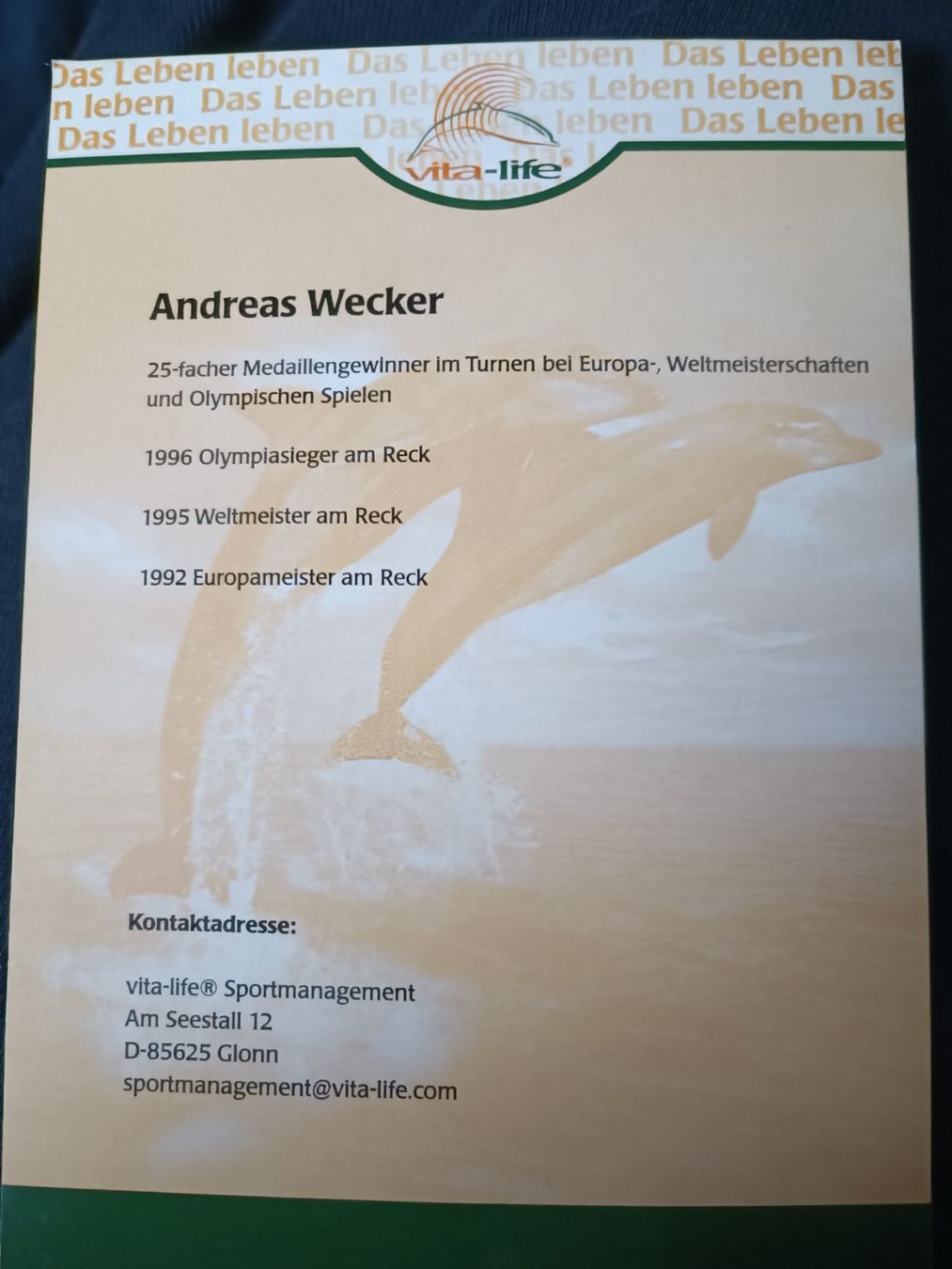 Autografi: Andreas Wecker - Olympia Gold – Usato da Menziken venduto da Artographs 1