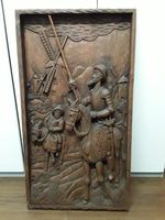 Don Quijote, Holztafel, geschnitzt,Holzbild, Wandbild Relief