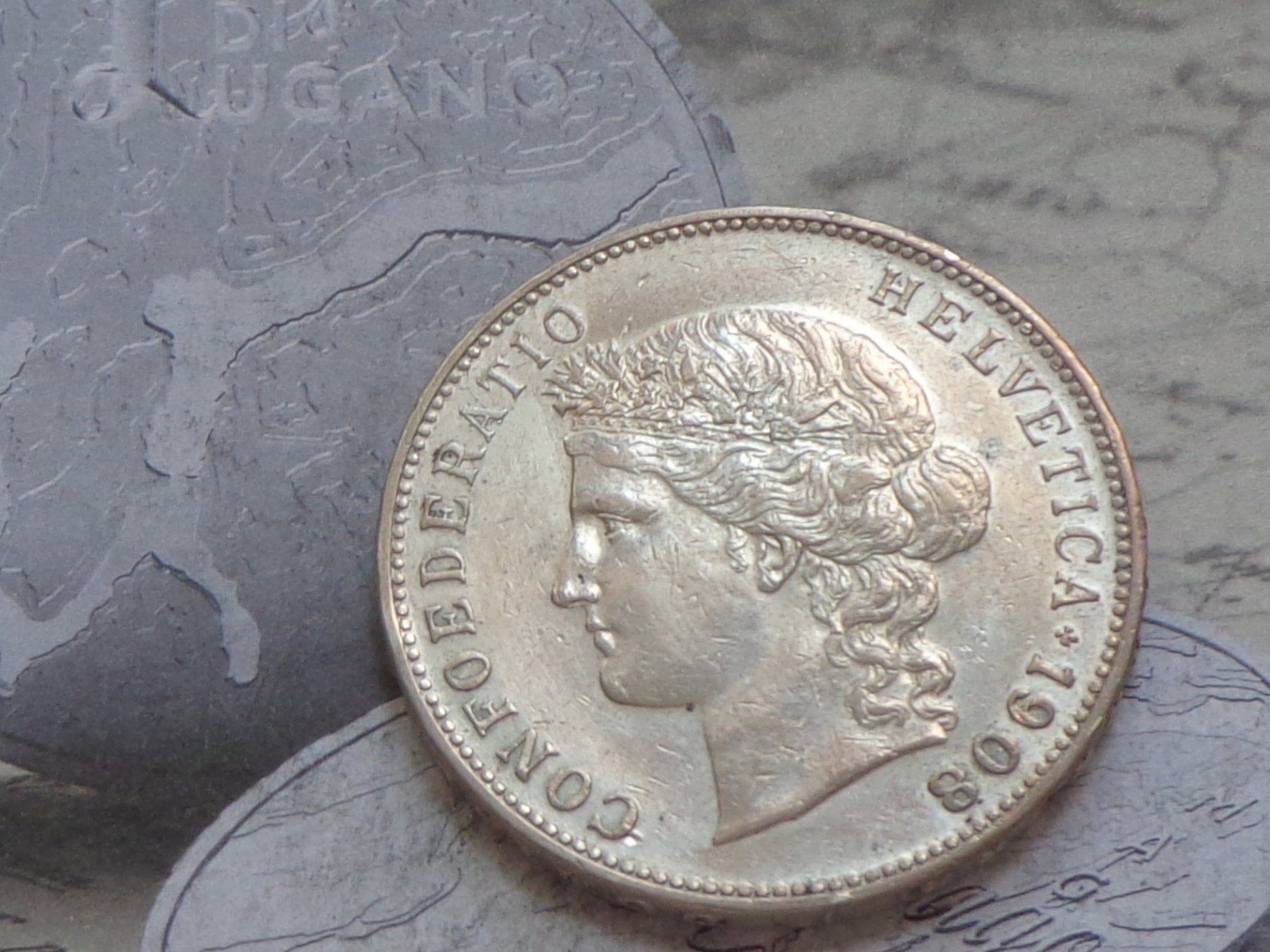 Tutti le monete: 5 Fr. 1908 B - Belle pièce – Usato da Pully venduto da UCA01
