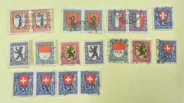 Pro Juventute 1923 +24 gestempelt mit Paaren + 4-er Streifen