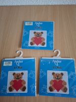 3x  Kreuzstich Stickset Teddybär – NEU
