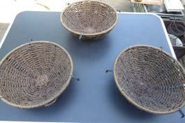 3 geflochdene Körbe mit Aufhänger 24cm Gartendekoration