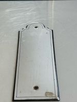 Schild Emaille Weiss Schwarz Verzierungen mit Loechern(S21)
