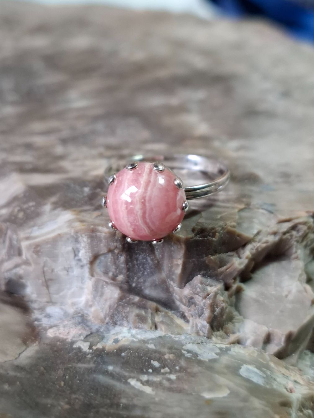 Bagues: Ring S 835 mit Rhodochrosit Cabochon – D'occasion à Zwieselberg par Halifaxmendusli