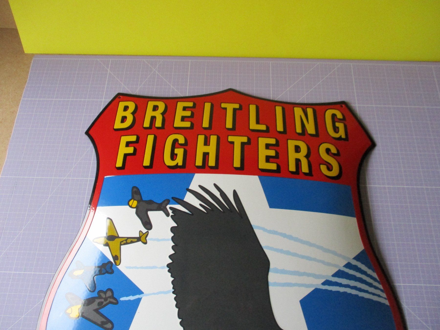 Insegne: BREITLING  FIGHTERS  Emailschild – Usato da Ottikon Gossau ZH venduto da hokuspokus 1