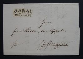 1841, Vorphila von AARAU nach ZOFINGEN AG