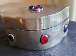 Antike Schmuckdose Parks London, Silber Dose Vintage
