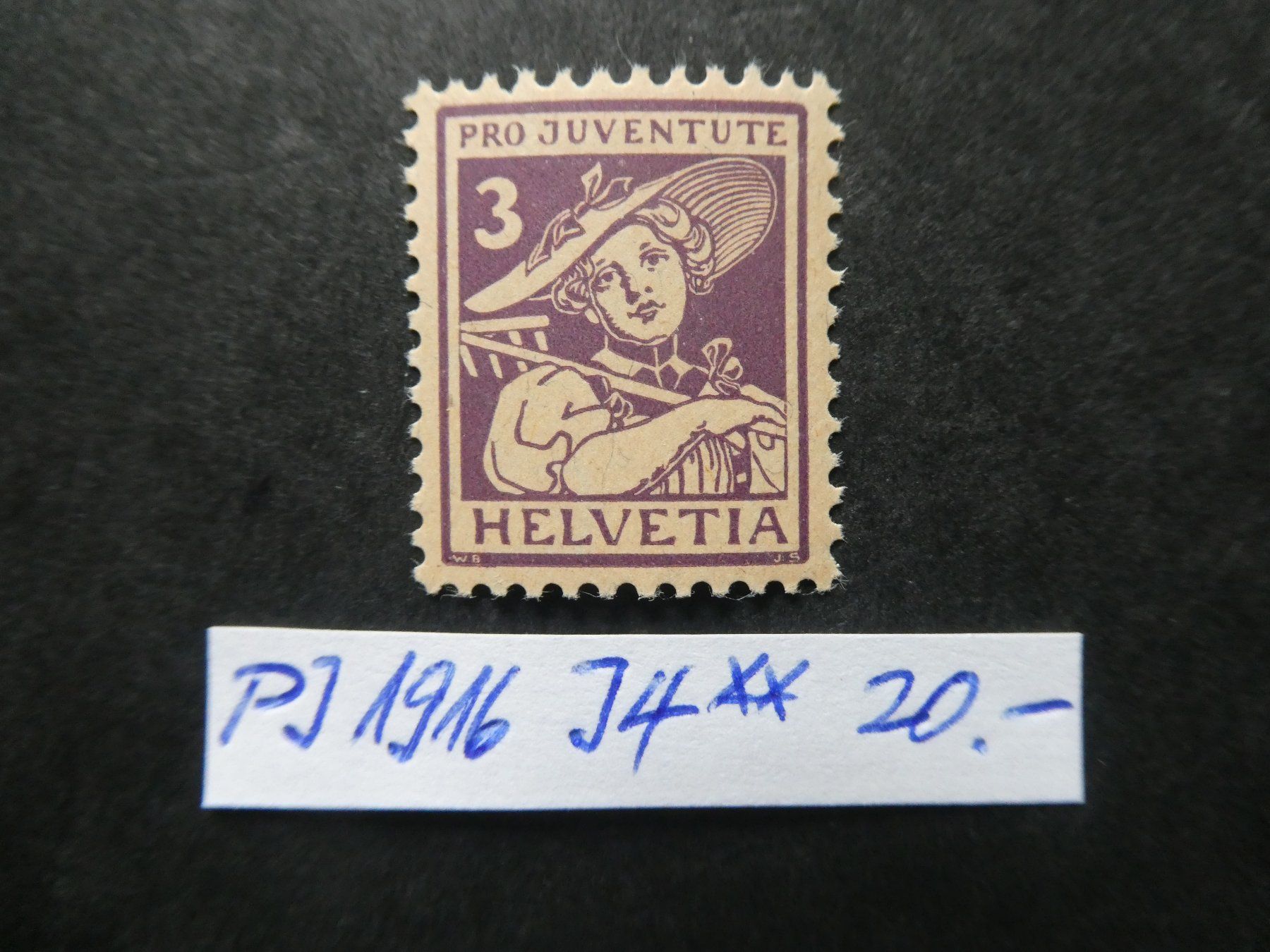 Tutti i francobolli: Pro Juventute 1916 Nr. J4 postfrisch – Usato da Lausen venduto da Herbamare01