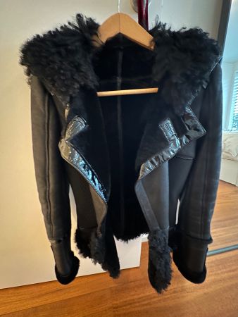 Versace leather and shearling jacket