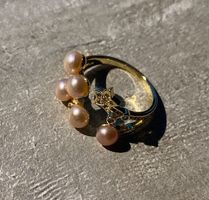 Wunderschöner Ring aus Silber mit Stern und echten Perlen ⭐️