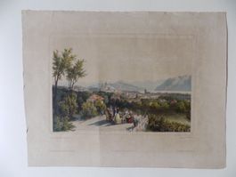 Lausanne vue Generale Lithographie