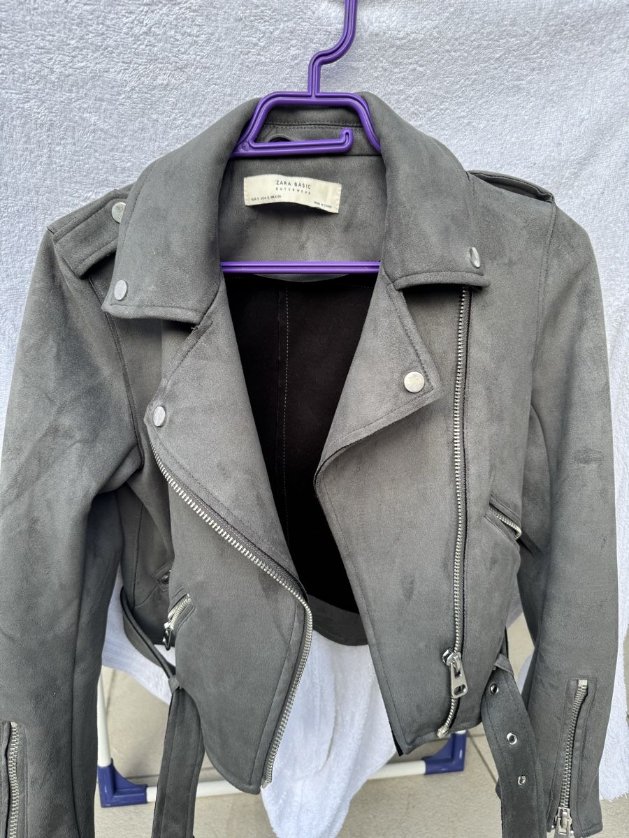 Zara Giacche: Veste Zara Basic gris aspect daim taille S – Usato da Vandoeuvres venduto da Zoccoli11 2