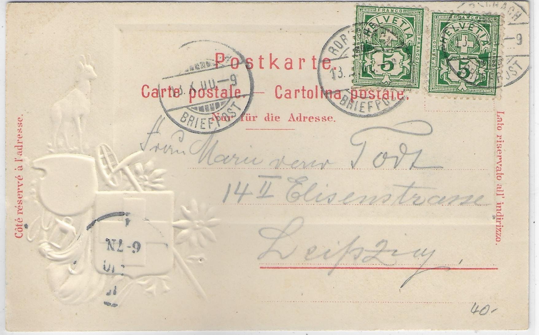 Cartoline postali: Gruss aus Rorschach - Hafen - Präge-Litho – Usato da Ettingen venduto da Kartenplanet 1