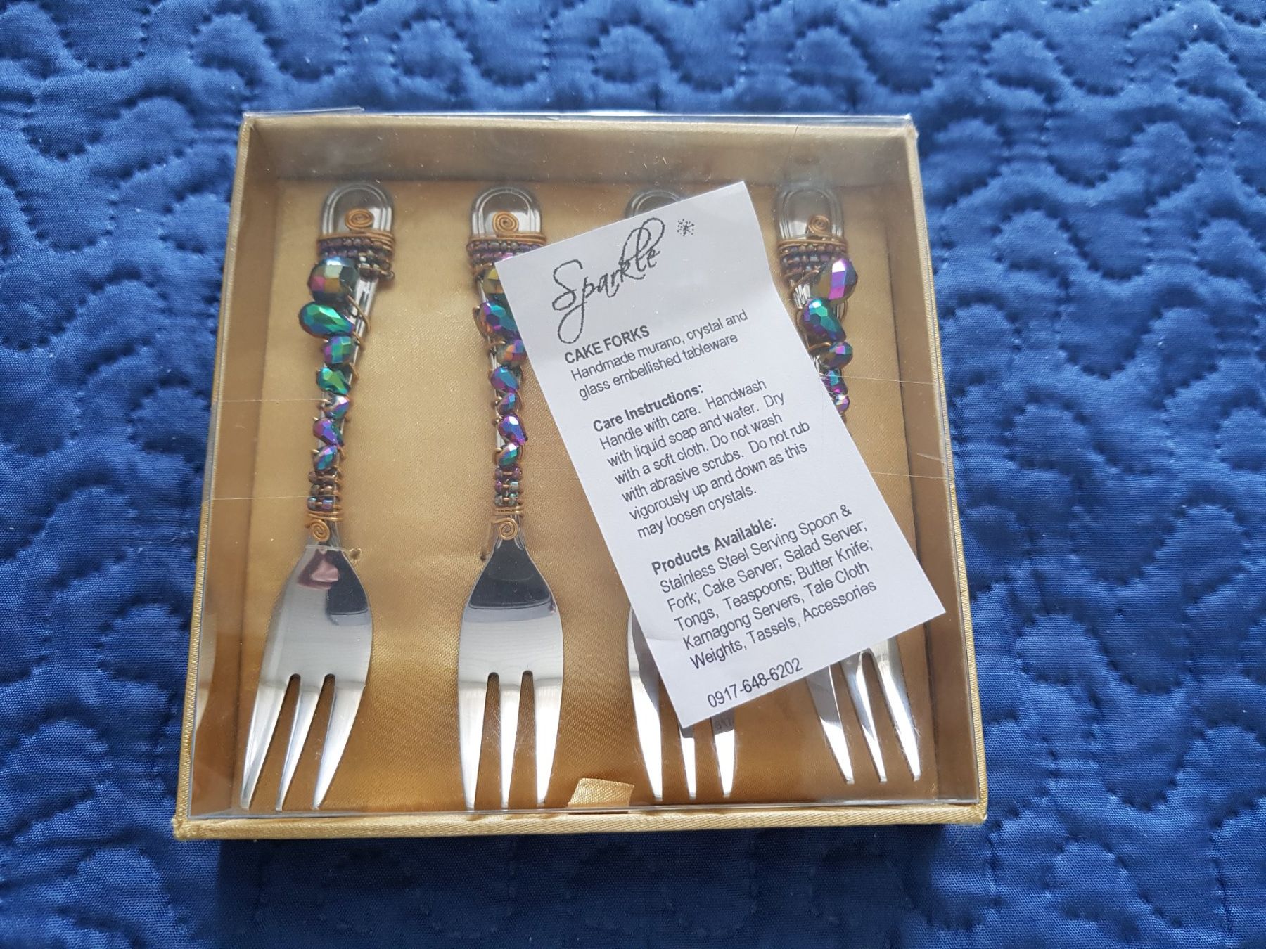 Set di posate: Kuchengabeln Set, handmade Murano, neuwertig, Vintage – Usato da Berneck venduto da heikodzint