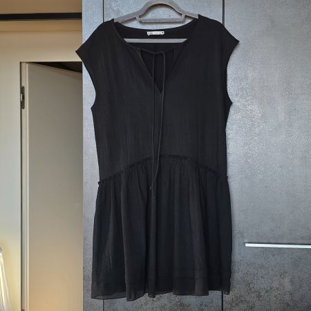🐸 ZARA KLEID TUNIKA M OVERSIZE SCHWARZ LAGENLOOK