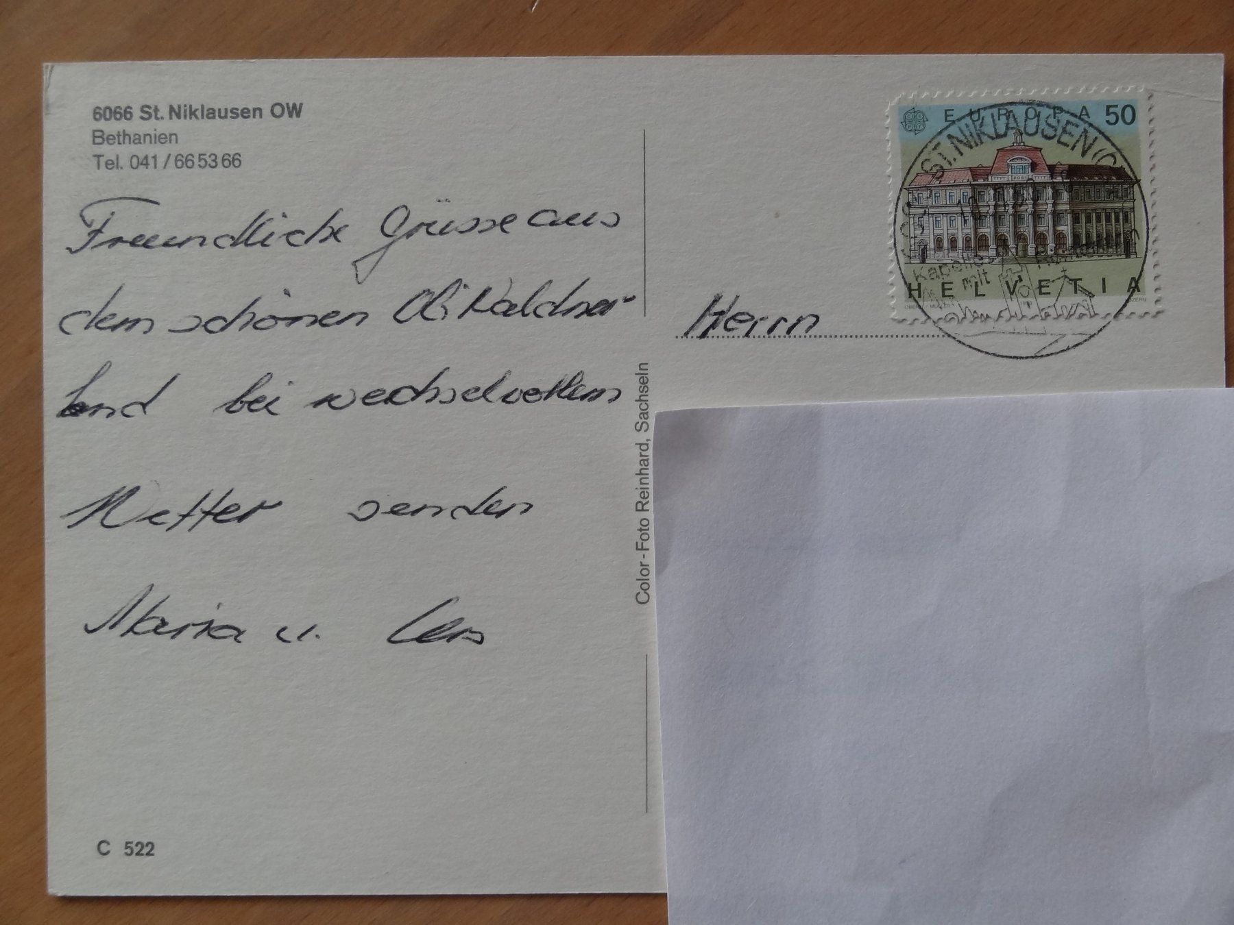 Cartoline postali: St Niklausen - OW - 1993 – Usato da St Léonard venduto da Riglin 1