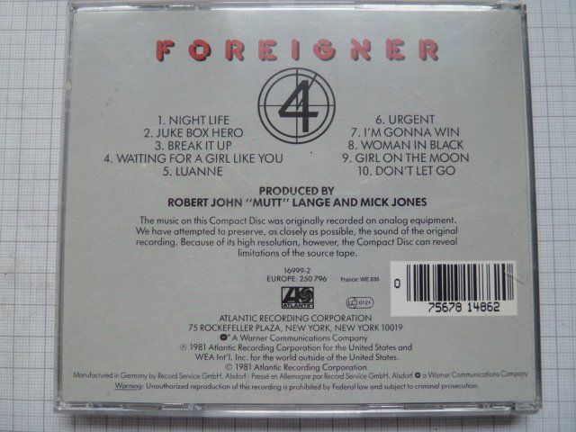 CDs: FOREIGNER - 4 – D'occasion à Au ZH par sikoku 2