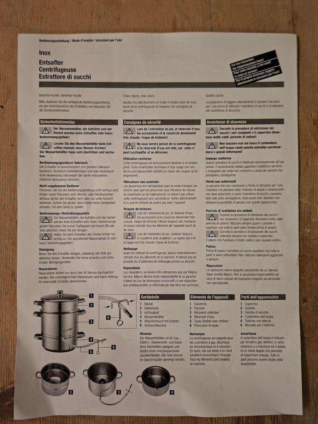 Migros Küchengeräte: Extracteur de jus - Entsafter – Gebraucht aus Le Locle von Lelocle 4