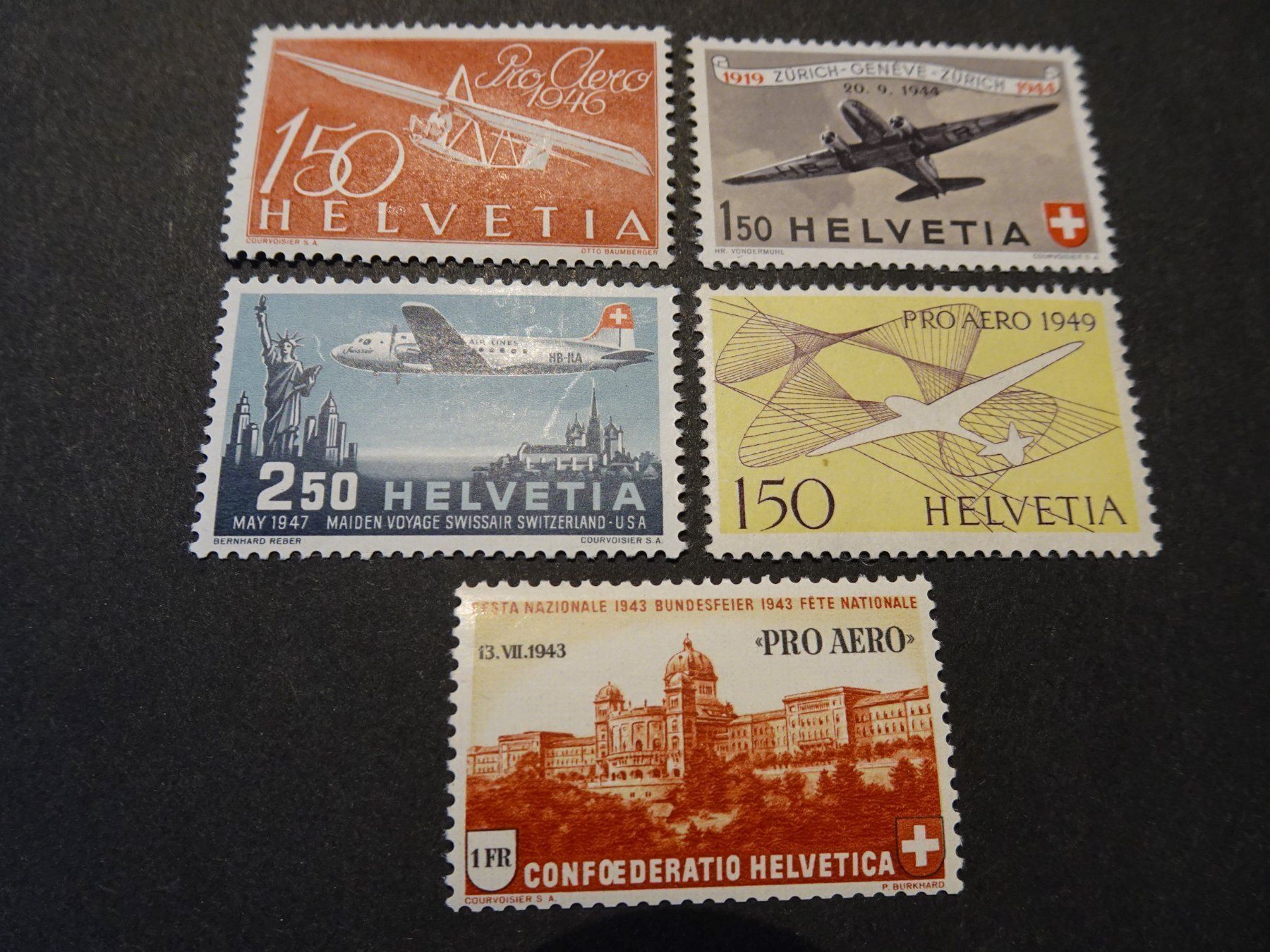 Tutti i francobolli: 1943/44/46/4749 LOT FLUGPOST; POSTFRISCH – Nuovo (secondo la descrizione) da Eschenbach SG venduto da eDaisy