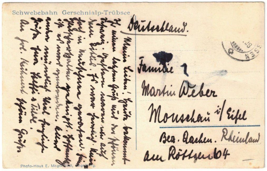 Cartoline postali: Engelberg - Luftseilbahn Gerschnialp--Trübsee – Usato da Binningen venduto da Mountainrider 1