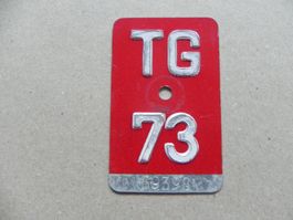 Velo Rad Nummer Velonummer 1973 TG 73 Thurgau Geschenk