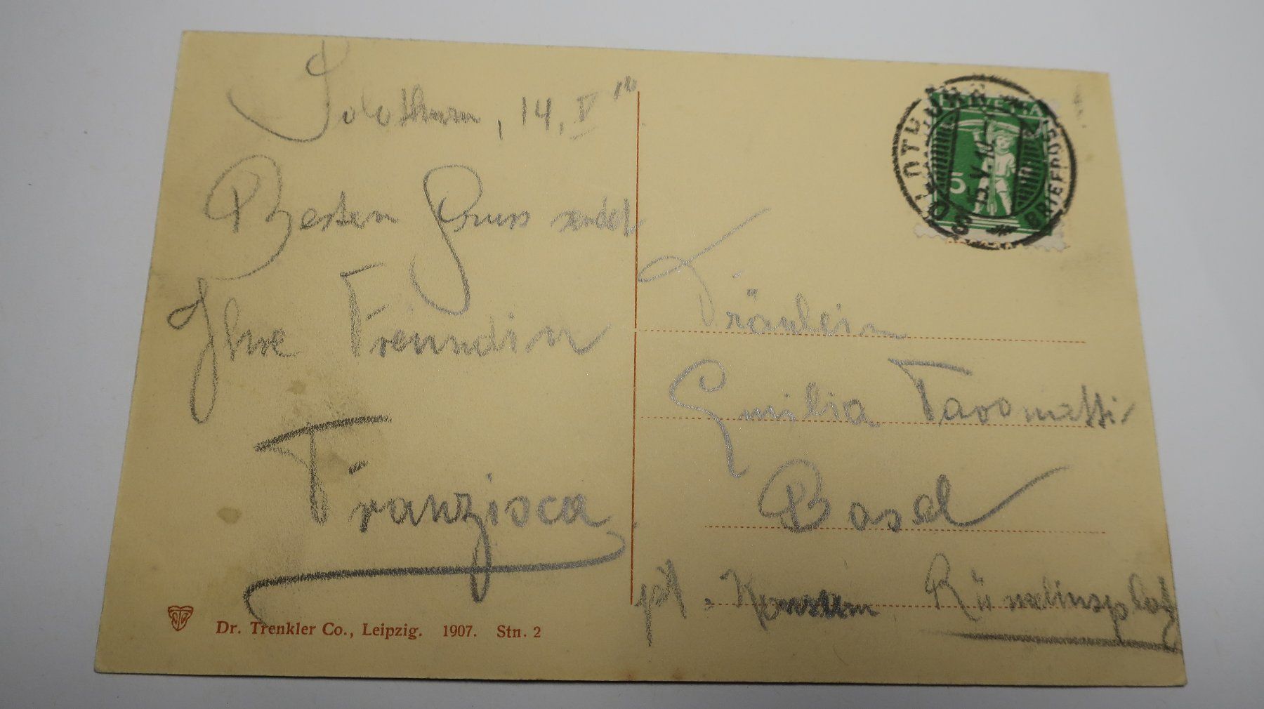 Ansichtskarten: Solothurn Generalansicht  1910 – Gebraucht aus Cormoret von Pascalll2001 3