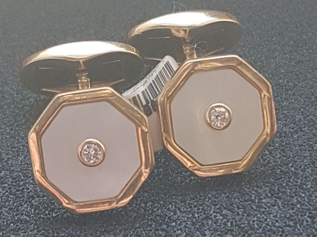 Boutons de manchette: Edle Perlmut Manschettenknöpfe aus 18kt. – Neuf (Voir description) à Unterägeri par Altgoldschmuck 5