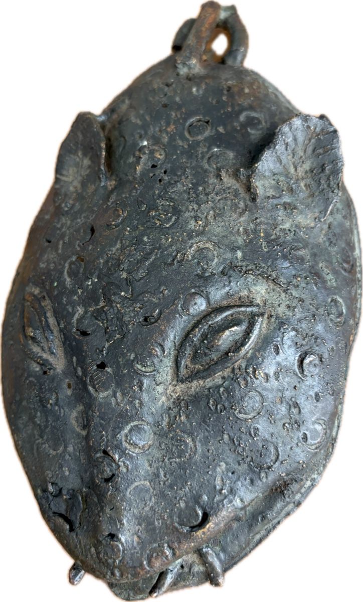 Internationale Kunst: tête de léopard en bronze – Gebraucht aus Cheyres von Gr33