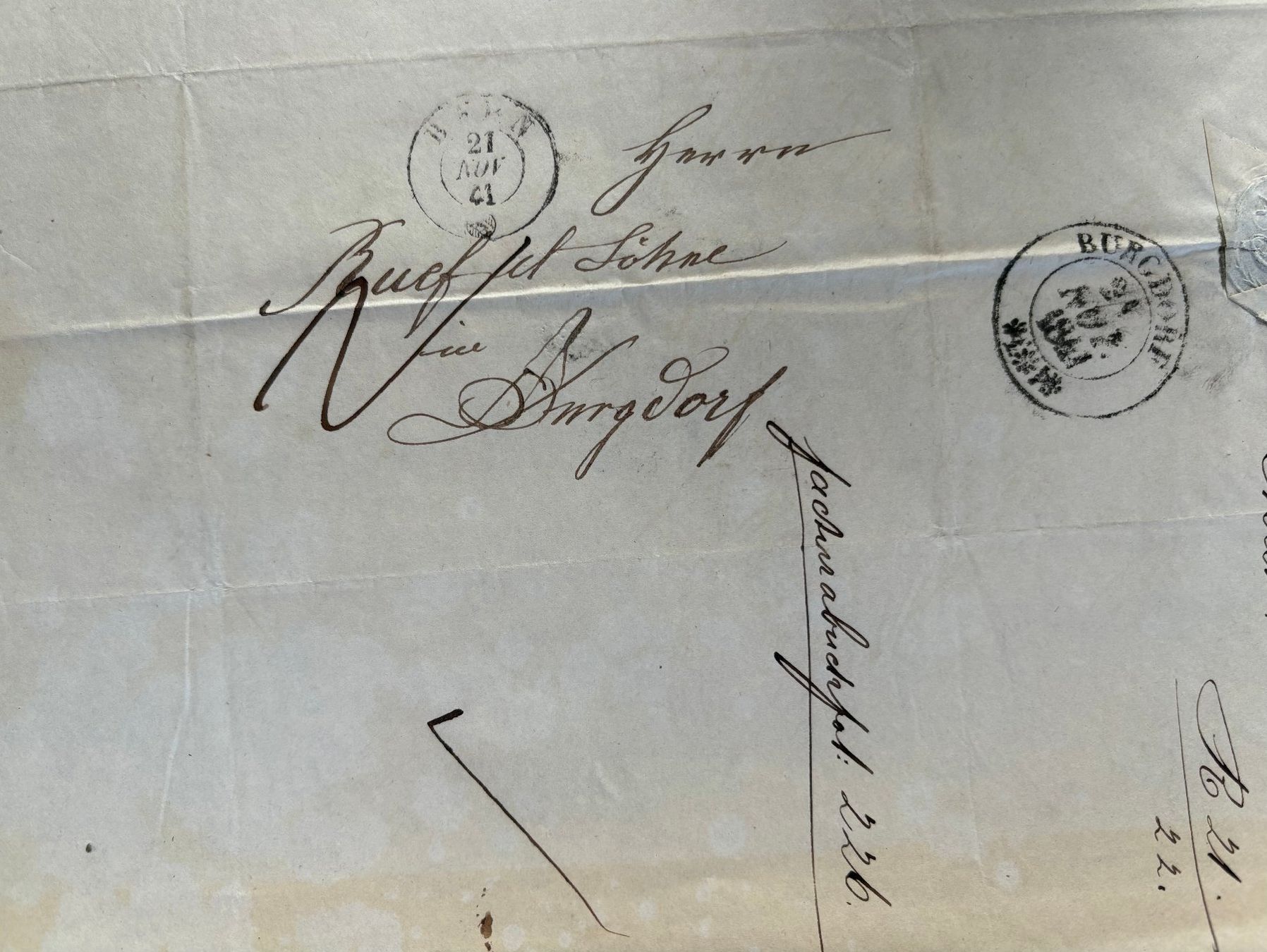 Documenti: ANTIKER BRIEF VON 1841 – Usato da Ostermundigen venduto da Kari1937 3