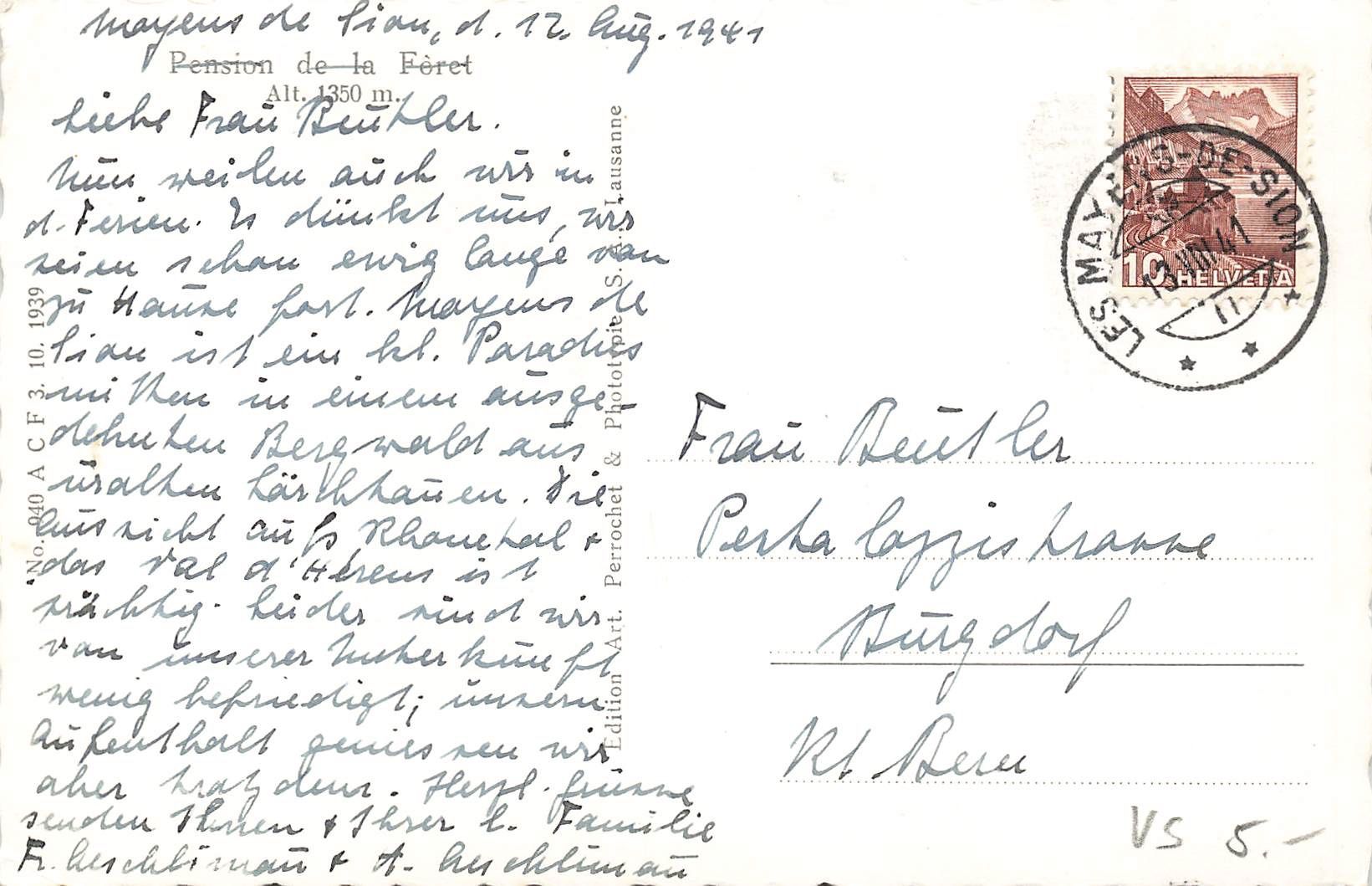 Cartoline postali: Mayens de Sion VS Talpanorama – Usato da Biasca venduto da Blenio71 1