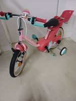 Rosa Kindervelo 14 Zoll,guter Zustand mit Puppensitz!