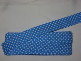 Schrägband BW blau mit weissen Punkten Reststücke!