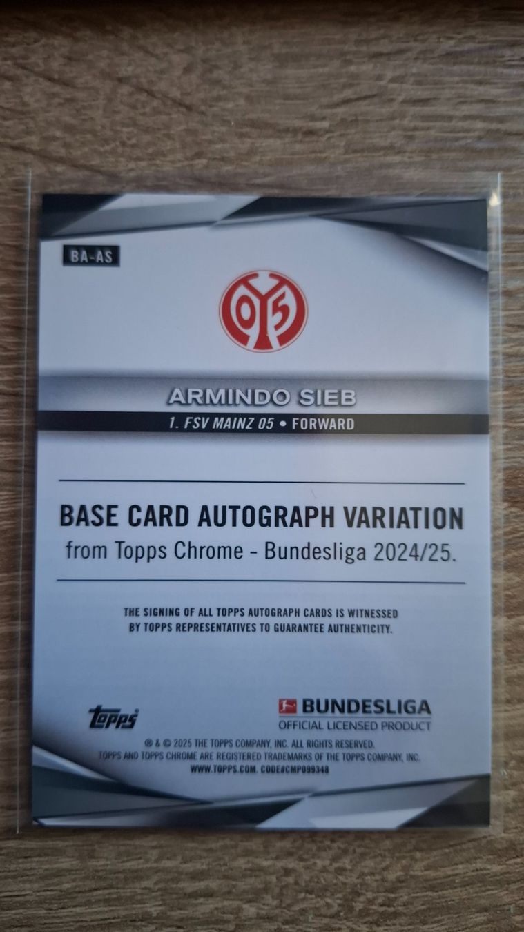 Topps Carte collezionabili: Armindo Sieb FSV Mainz 05 Topps /10 – Usato da Neuhausen am Rheinfall venduto da Schweizer83 1