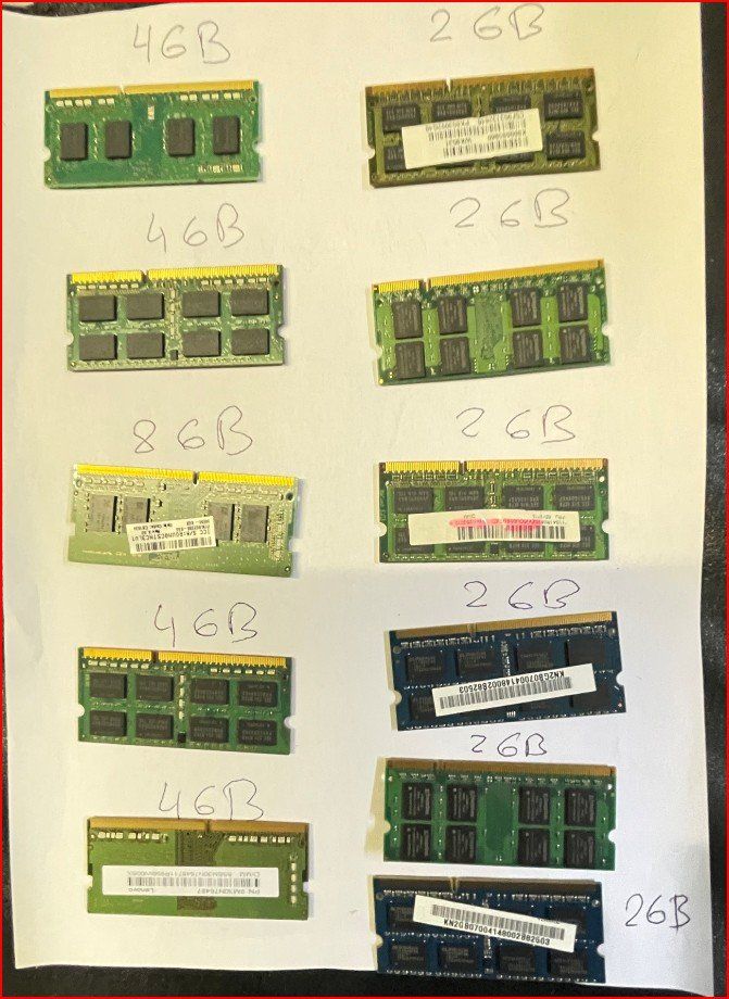 Memoria / RAM: 11 Ram diverse x Notebook – Usato da Banco venduto da lorenzetti 1