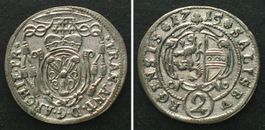SALZBURG Halbbatzen 1715, FRANZ ANTON v. HARRACH, Silber unz