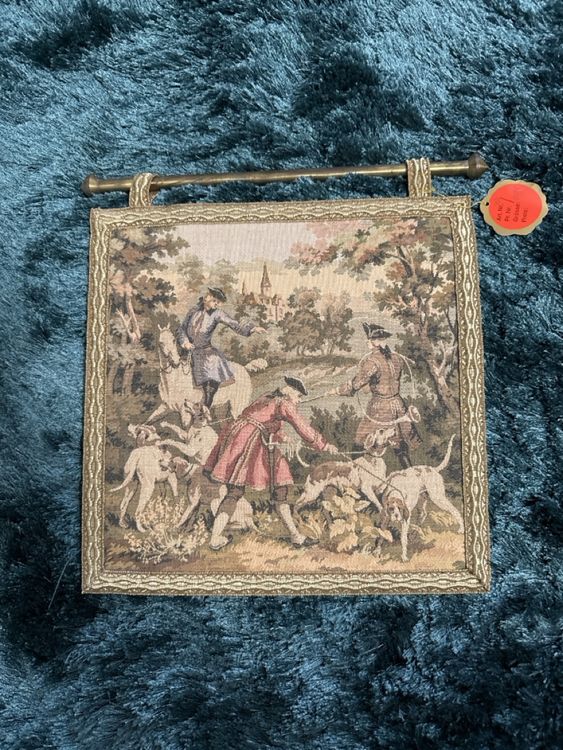 2x4 vintage Français Tapisserie Médiéval Pictural Tapisserie