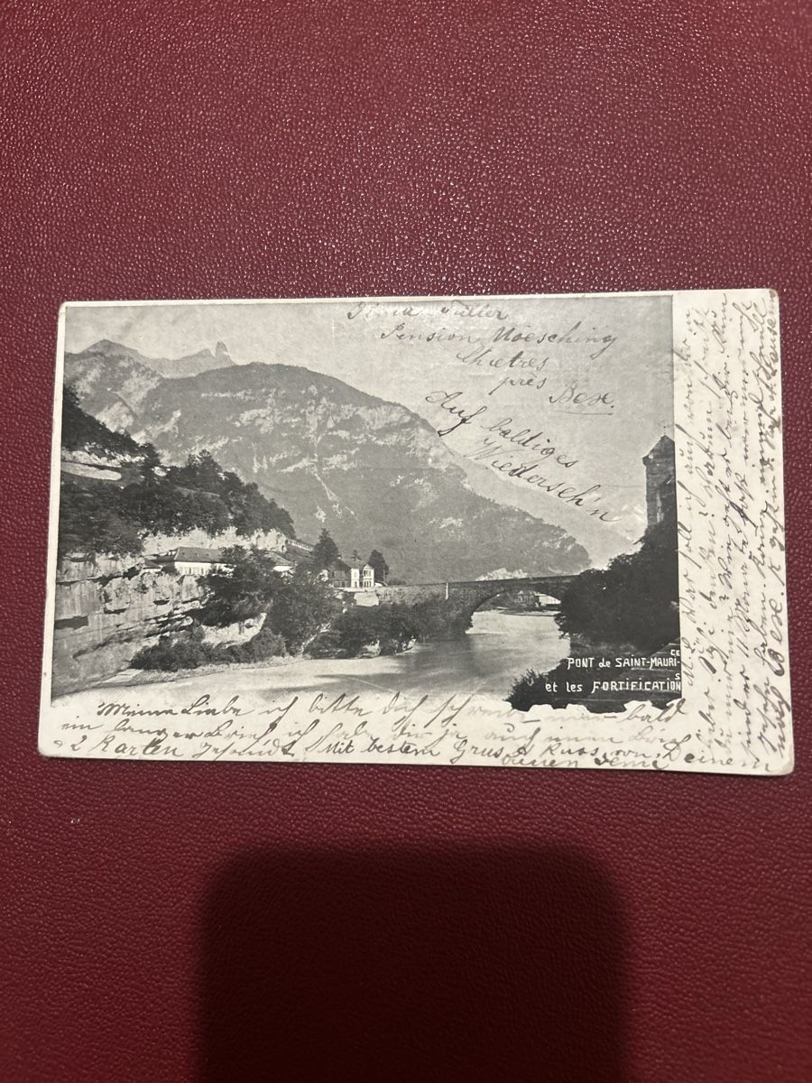 Cartoline postali: Pont de Saint Maurice et les Fortifications 1904 – Usato da Breganzona venduto da Milesbo
