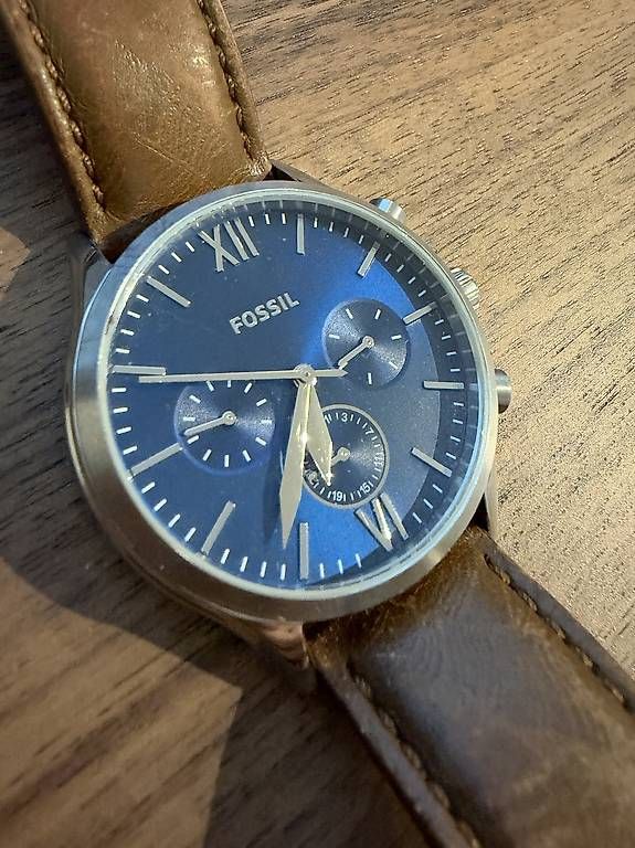Uhren: Fossil Navy Blue & Leather Uhr – Gebraucht aus Hütten von osc_p78k 3