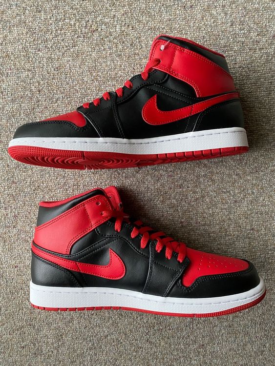 Nike Air Jordan 1 Mid Gr.44.5 US10.5 NEU schwarz rot Kaufen auf Ricardo
