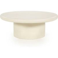 Couchtisch rund Zementlook sand beige matt 80x80