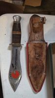 Coltello da lancio WURFMESSER ROT PUNKT Solingen cuoio