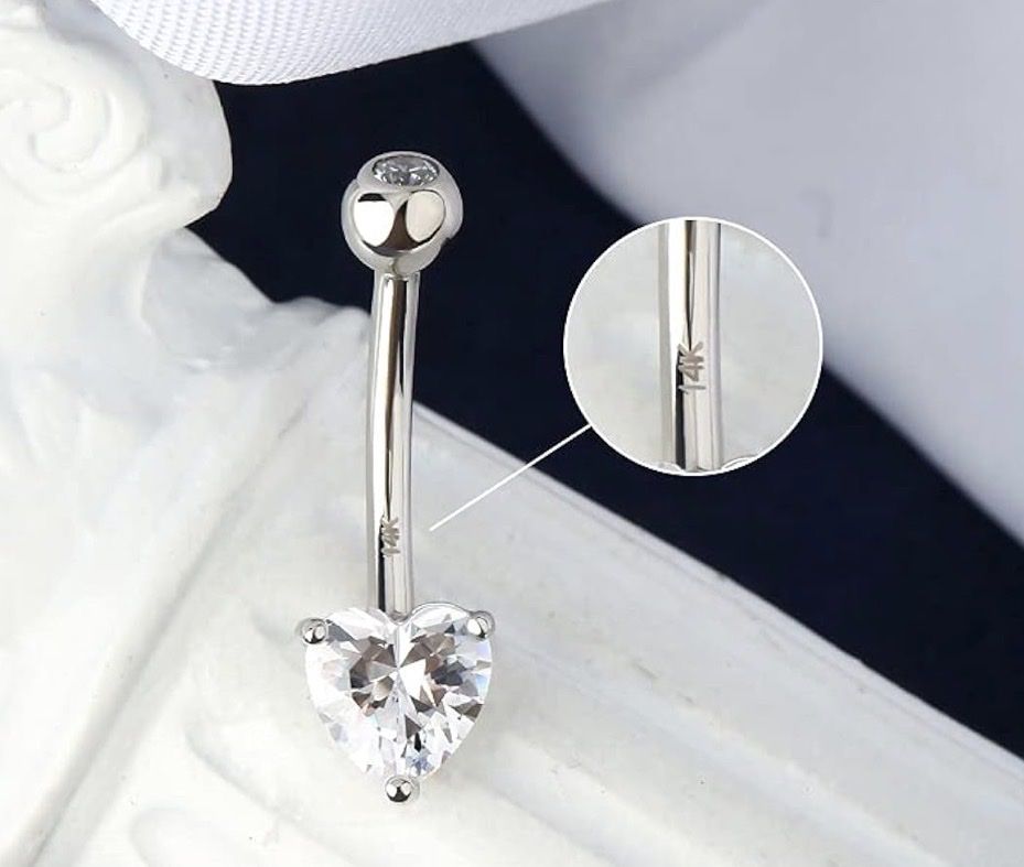 Bijoux piercing: 14K Solid Gold Heart Solitaire – Neuf avec emballage d'origine à Hemmental par MeinGold1