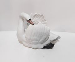 Vintage Schöner Porzellan Schwan Figur GDR 1950 bis 1970er