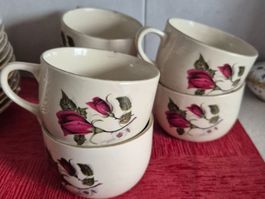 6 grandes Tasses porcelaine Tulowice Pologne