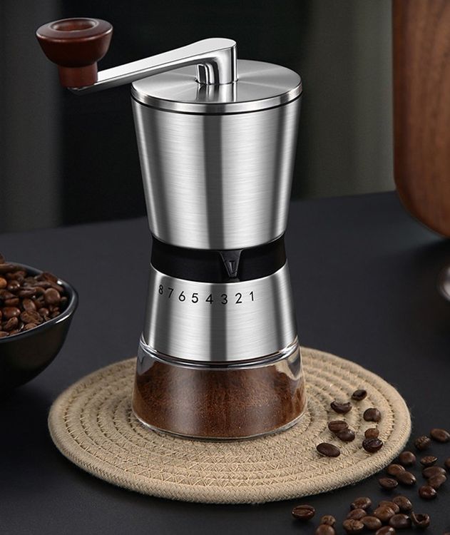 Ankrs Manuelle Kaffeemühle - Edelstahl-Mühle Mit Keramikmahlwerk & Verstellbarem Mahlgrad