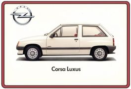 Blechschild-OPEL CORSA-LUXUS
