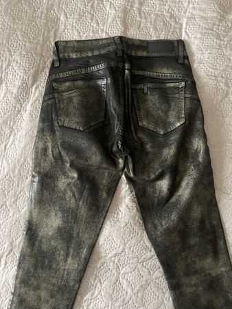 LIU•JO Damen Jeans Gr. 28 Glitzer Gold schwarz