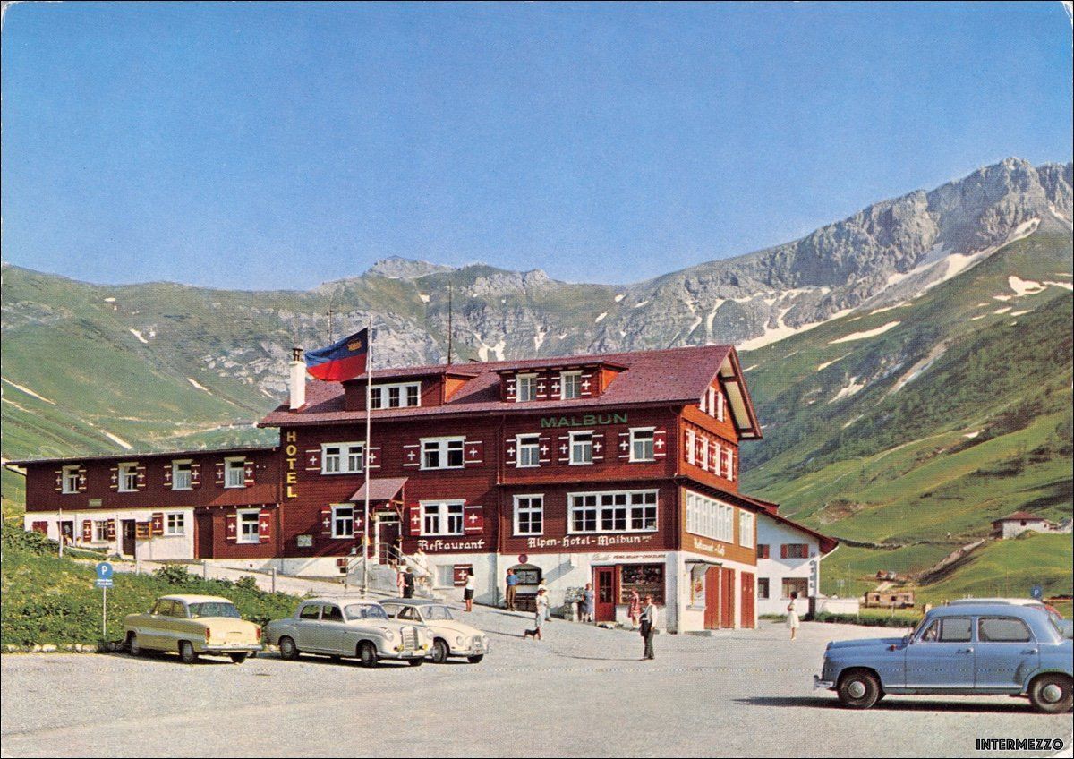 Cartes postales: Malbun Alpen Hotel Oldtimer Triesenberg – D'occasion à Basel par intermezzo12