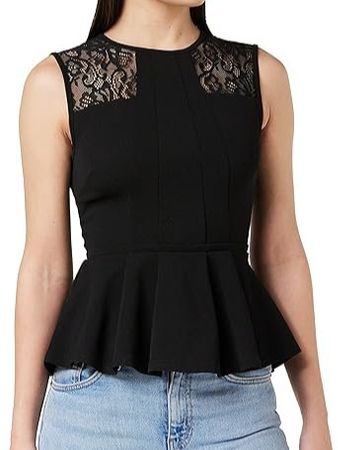 MORGAN DE TOI  🖤 peplum  top  schwarz  ❤️ Grösse L