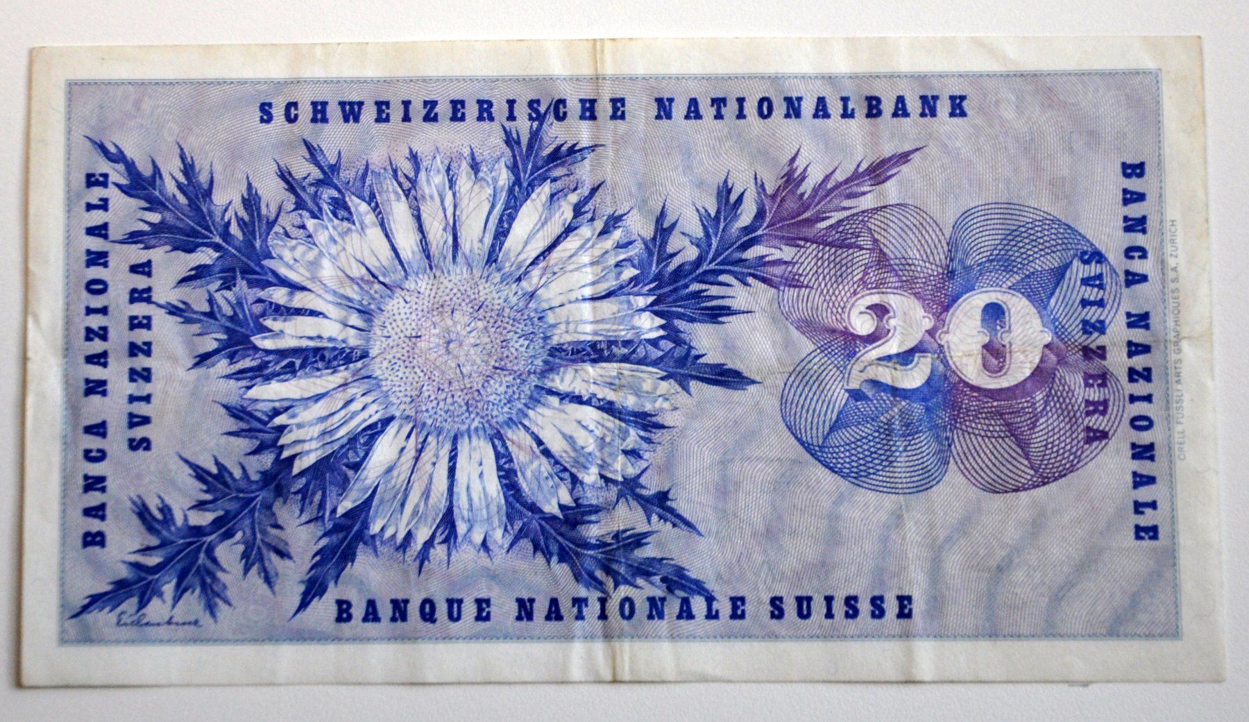 Banknoten: 20 Franken Note – Gebraucht aus Andwil TG von Wanton25 1
